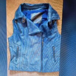 Blue Denim Sleeveless Jacket